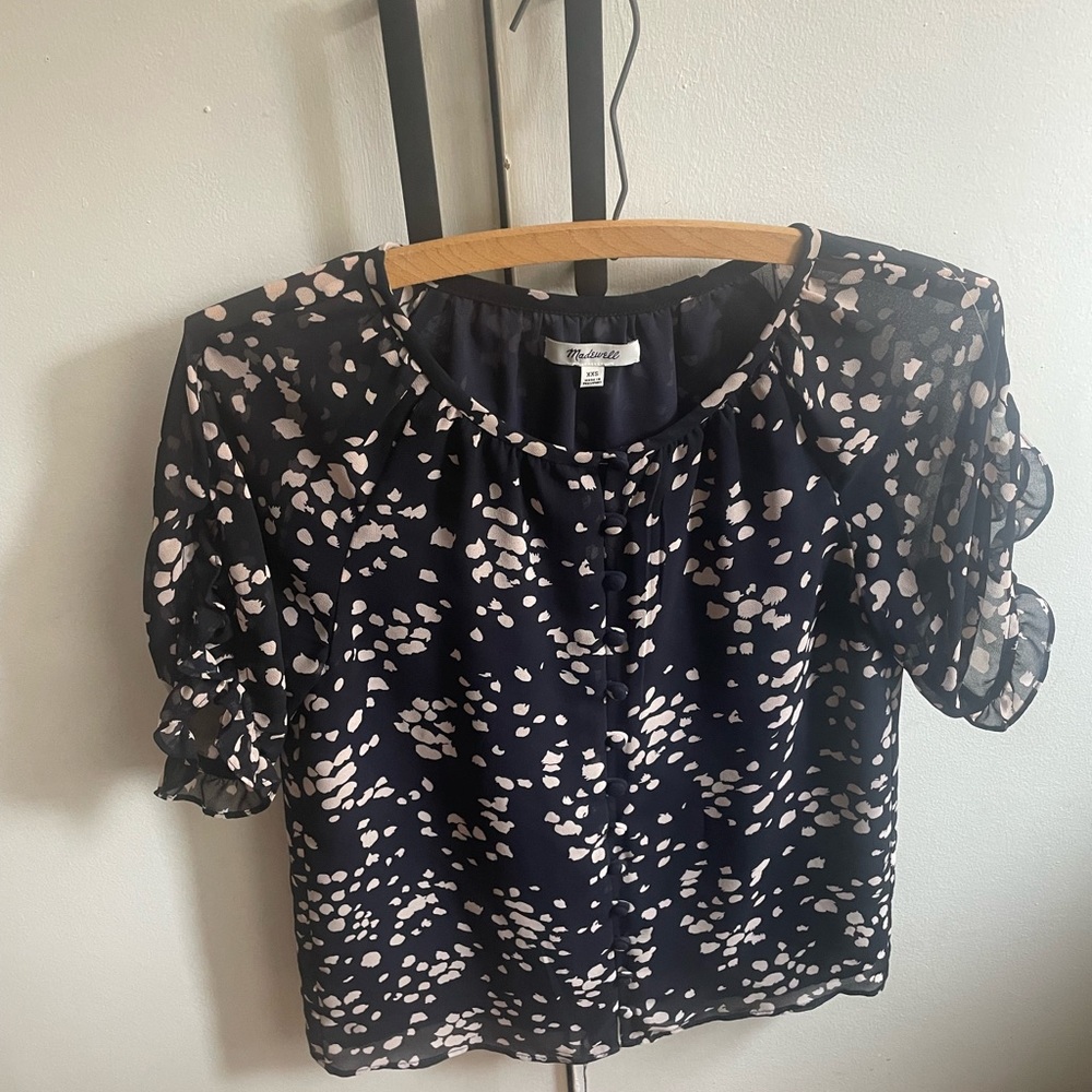 XXS Madewell Navy Blouse
